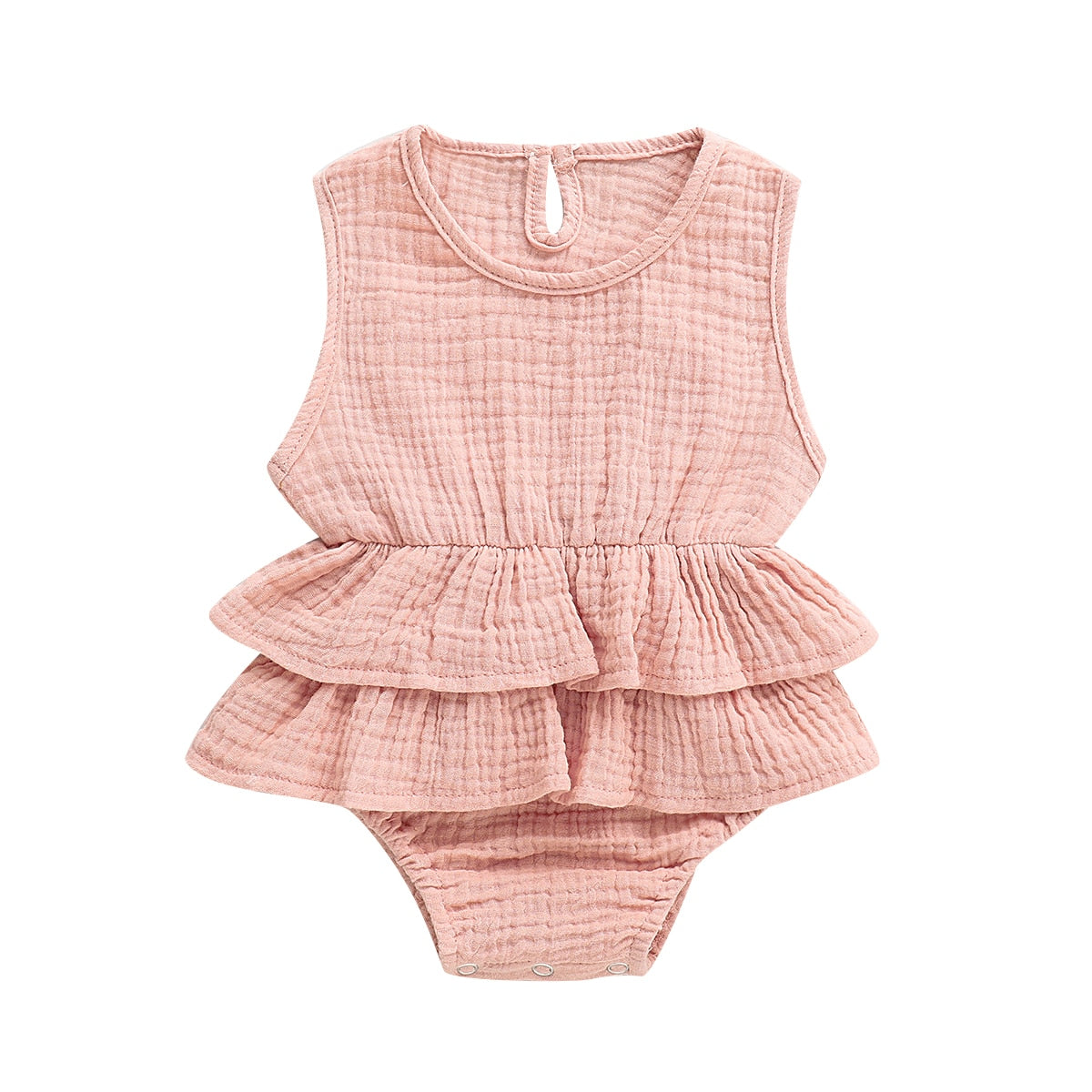 Cute Newborn Kid Baby Girl Clothes Sleeveless Bodysuit Dress Cotton & Linen 1PC Outfit