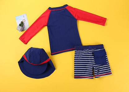 New Long Sleeve Baby Swimsuit UV Protection Kids Swimwear for Boys Children's Rashguard Swimming Trunks