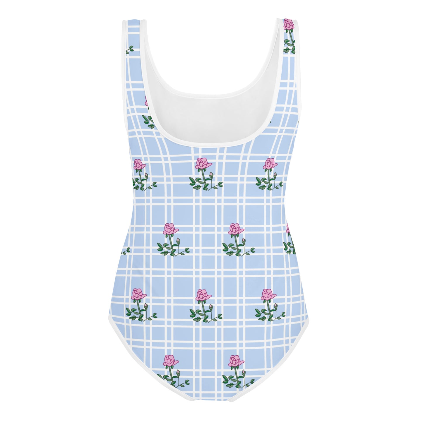 Monarch Flowers Blue Girl's  Youth Swimsuit