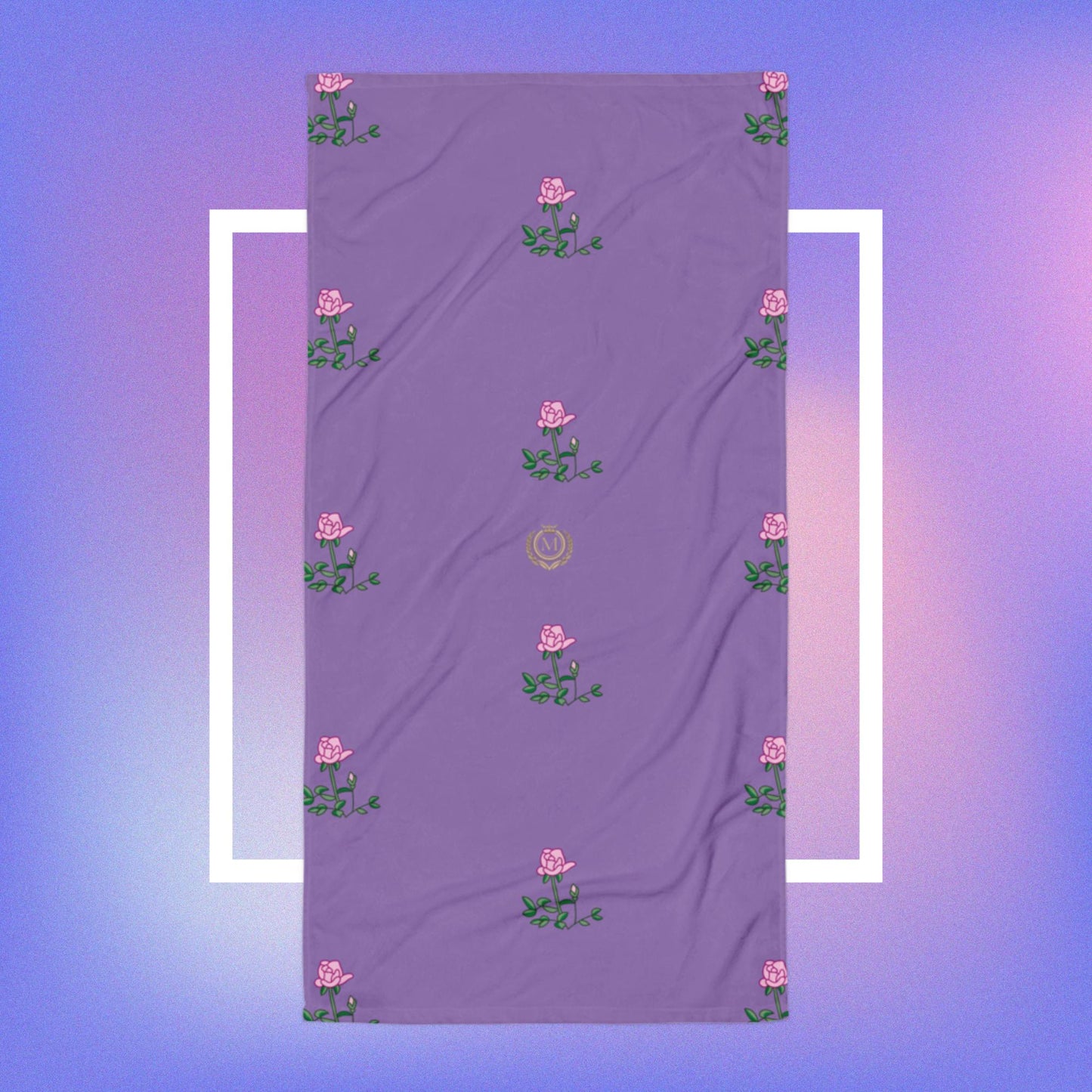 Dark Purple Floral Monarch Towel
