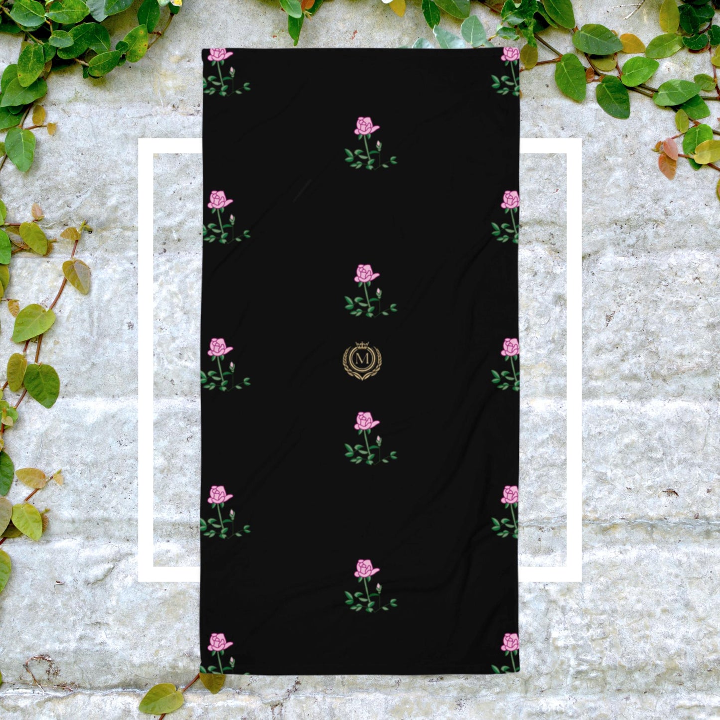 Black Floral Monarch Towel