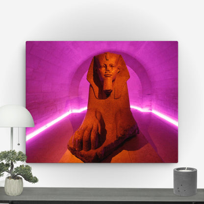 Lit Up Egyptian Statue Thin Canvas