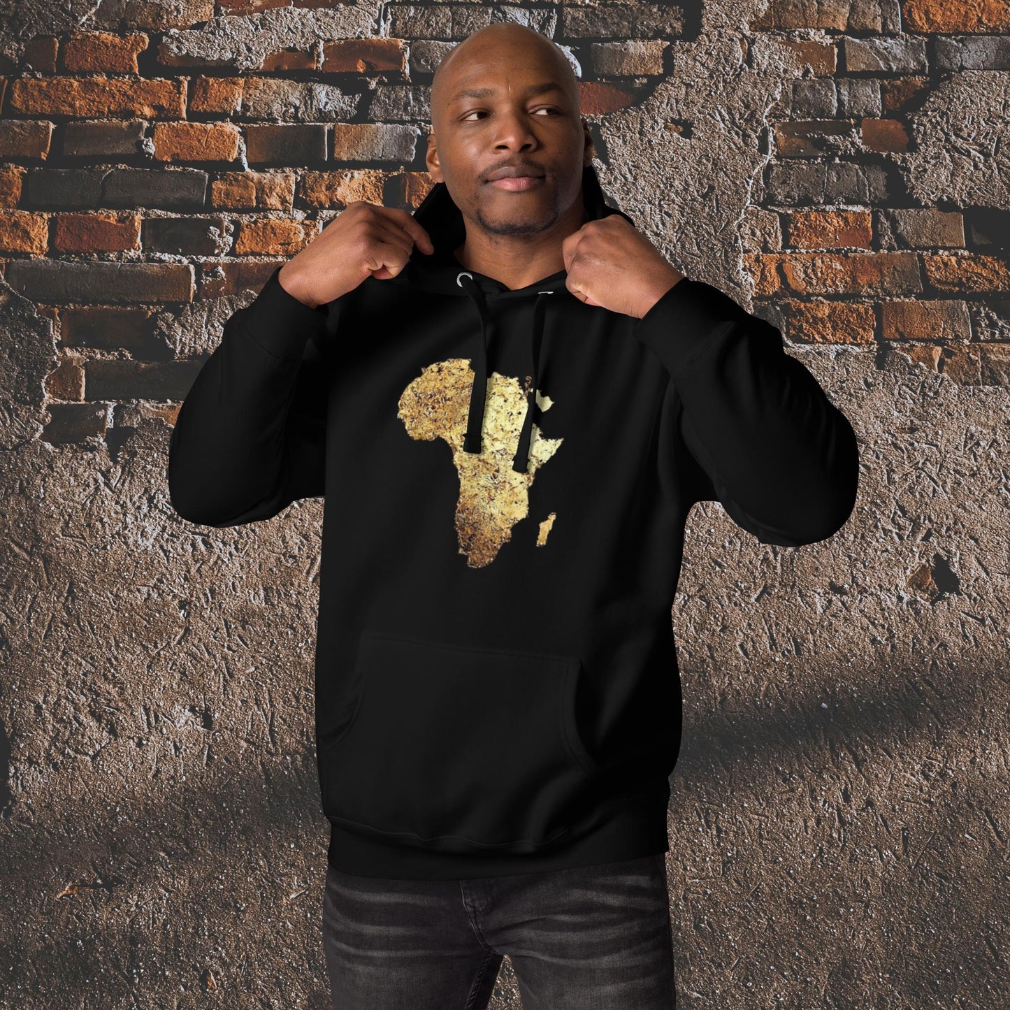 Men's Gold Africa Hoodie