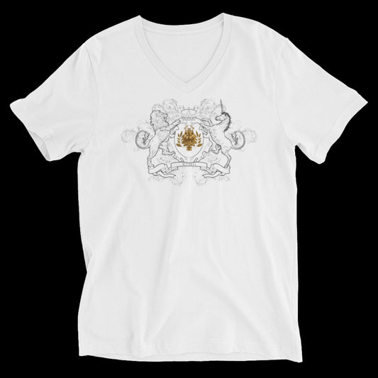 Men's Royal King Crest Short Sleeve V-Neck T-Shirt