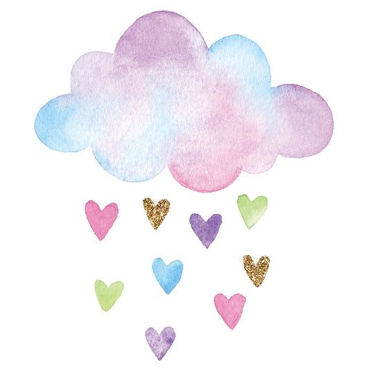 Multicolor Cloud Love Heart Rain DIY Wall Stickers for Bedroom Living room Kids room Kindergarten Wall Decor Home Decoration