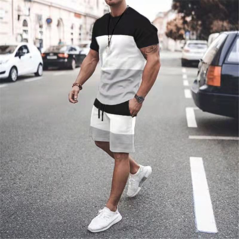 3D Men's T-shirt Set Sportswear Men's Oversized Clothing T-shirt Shorts Suit Men's T-shirt Suit Summer Beach